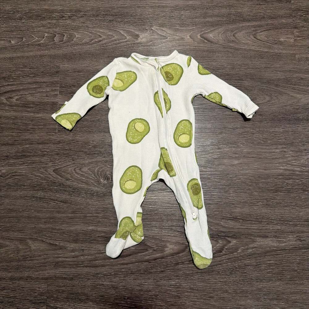 Angel Dear Avocado Thermal Zipper Footie Pajamas